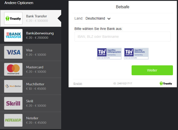 Betsafe Auszahlungen