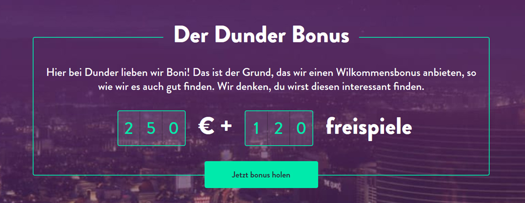 dunder casino bonus