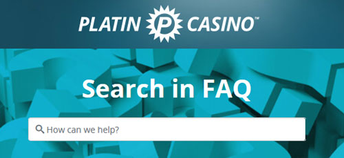 Platincasino FAQ support