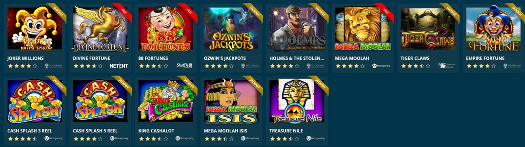 Platincasino Jackpot Games