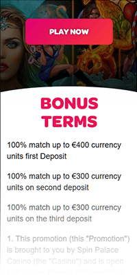 SpinPalace Bonus Terms